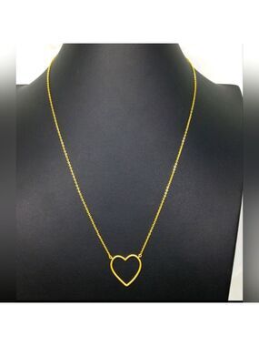 Madewell Yellow Goldtone Open Heart Necklace 18"